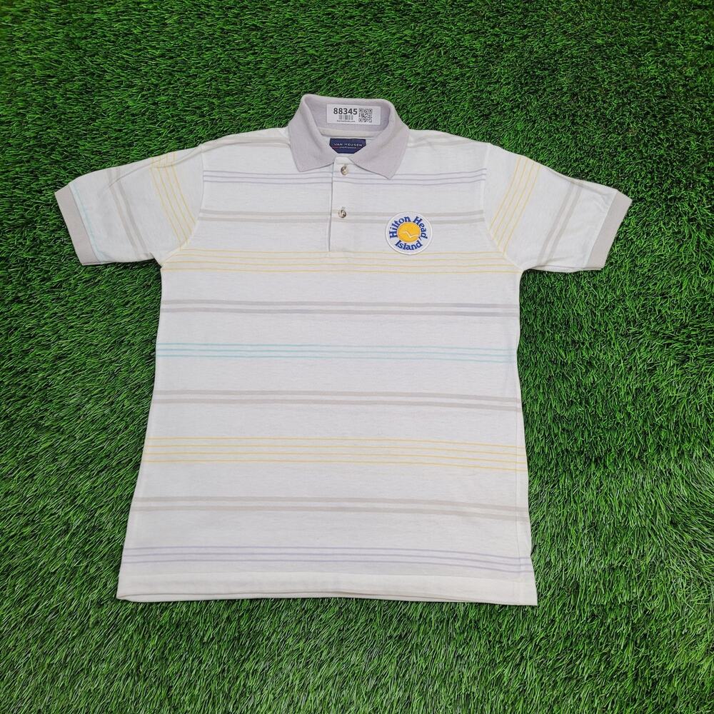 Vintage 90s Hilton-Head-Island Polo Shirt S/M 19x25 Van-Heusen